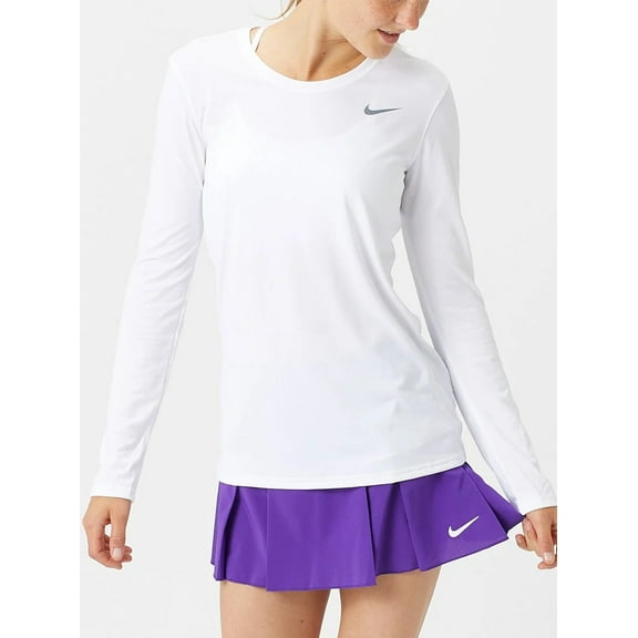 Nike Women's Performance Dri-Fit Long Sleeve Shirt White Medium