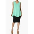thumbnail image 6 of Women's PLUS Essentials Luxe Jersey Tunic V-Neck Relaxed Fit Sleeveless Top, 6 of 7