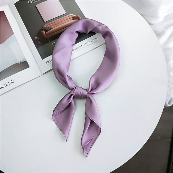 Women's Fashion Elegant Soft Satin Square Chiffon Scarf Set Head Neck Multiuse Colors Available