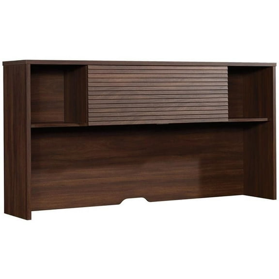 Pemberly Row Contemporary Engineered Wood Desk Hutch in Spiced Mahogany