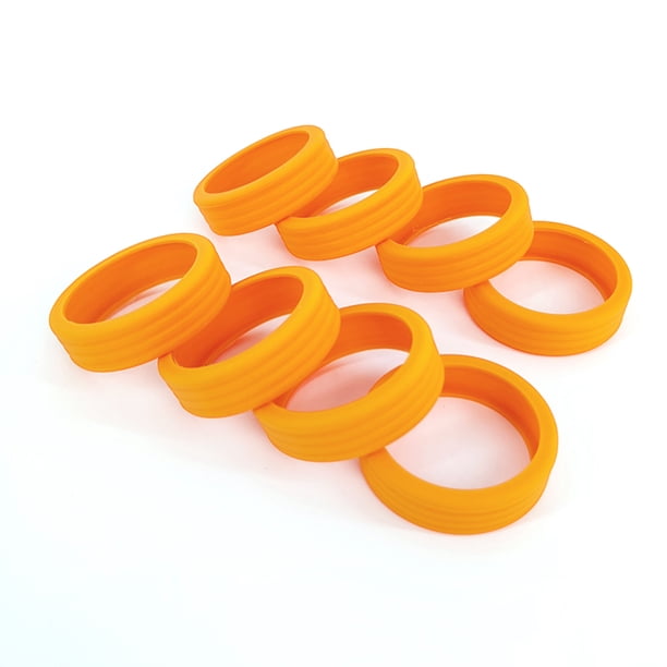 Funda Silicona Antidesgaste para Ruedas 8 Uds. para Mano (naranja)