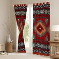 thumbnail image 4 of Feelyou Red Boho Aztec Black Out Curtains for Women, Rustic Countryside Curtains Pack of 2 (42x63 Each), Western Retro Fashion Bedroom Curtains, Curtains and Drapes Room Decor, 4 of 7