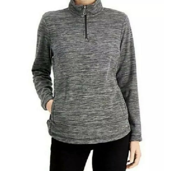 Karen Scott Women's Top Medium Fleece Pullover Charcoal Size XL