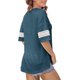 thumbnail image 3 of Camiseta Cuello En V Abertura Lateral Puños De Encaje Sueltos Media Manga Casual Top De Moda Para Mujer Verde S, 3 of 7