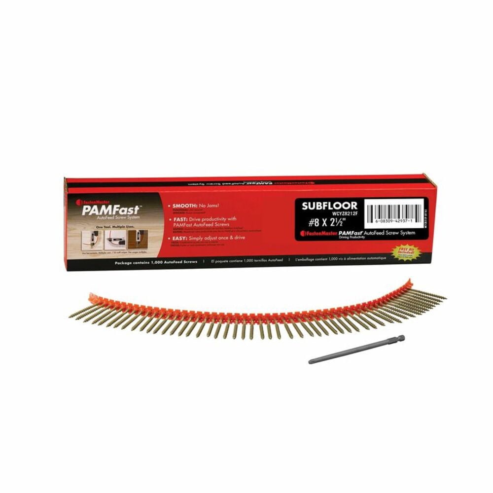 PAM WCYZ8212F Yellow Zinc Coarse Thread 8x2-1/2" Screw 1000 Screws per Box