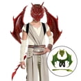 thumbnail image 3 of Disfraz de dragón para niños y niñas, máscara de cola de dinosaurio, juego de cosplay Verde, 3 of 8