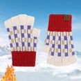 thumbnail image 2 of adviicd Gants d'Hiver Sans Doigts pour Enfants, Gants Tricotés à Demi-Doigt Convertible avec Rabat Mitaine pour Filles Garçons Enfants Gants d'Hiver (Rouge, 6-9 Ans), 2 of 4