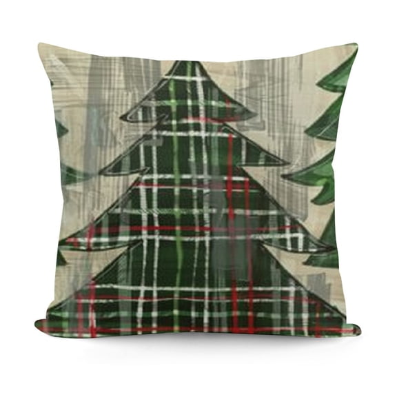 Watercolor Green Black White Decorative Pillow Cases Holiday Square Throw Pillows For Sofa Couch Bedroom Porch Outdoor