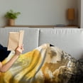 thumbnail image 3 of Wolf Soft Flannel Fleece Throw Blanket, Howling Animal Silhouette at the Top a Hill Full Moon at the Night Time Print, Cozy Plush for Indoor and Outdoor Use, 60" x 80", Yellow and Black, by Ambesonne, 3 of 5