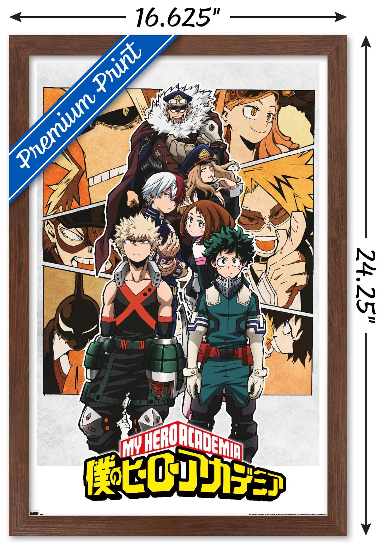 My Hero Academia - Characters Wall Poster, 14.725" x 22.375", Framed