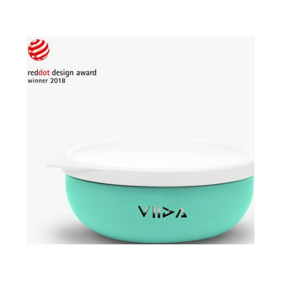 VIIDA Soufflé Antibacterial Stainless Steel Bowl - Turquoise Green