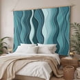 thumbnail image 3 of Abstract Turquoise Moire Large Tapestry for Bedroom Wall Hanging Tapestry,Gradient Coastal Ocean Geometric Ceiling Backdrop Tapestries Poster Blanket Wall Decor for Teens Room Living Room 100" x 59", 3 of 8