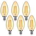 thumbnail image 1 of Bombillas LED para candelabro Yochoice, 4 W, 2200 K, color ámbar y blanco cálido, 6 unidades, 1 of 6