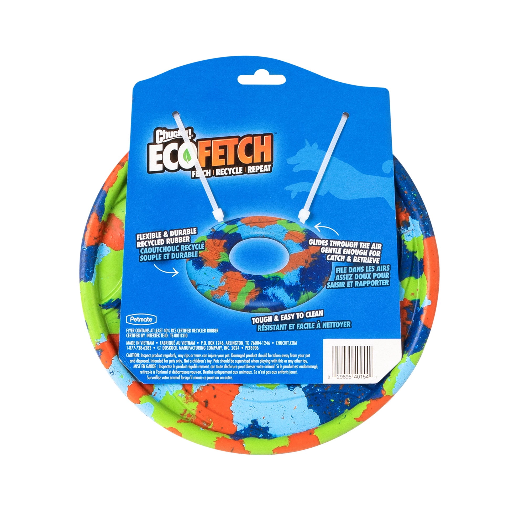 Chuckit! EcoFetch Flyer Dog Toy Recycled Rubber Fetch Ring for Dogs, Medium 8" Diameter, Pack of 1