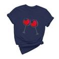 thumbnail image 5 of Diufon Hauts de la Saint-Valentin pour Femmes Décontracté Manches Courtes Col Rond Chandail Chemise Imprimé Graphique Mignon Tendance, 5 of 5