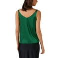 thumbnail image 3 of INSPIRE CHIC Women's Satin V Neck Spaghetti Strap Summer Fall Tank Tops XS Green, 3 of 5