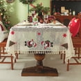 thumbnail image 4 of Sunyuer Lace Tablecloth with Christmas Embroidered Design, Vintage Rustic Embroidered Table Cover for Christmas, Parties, Home Decor, and Outdoor Event, 4 of 6