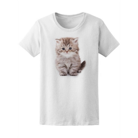 Little Kitten Cat T-Shirt Women -Image by Shutterstock, Female Medium