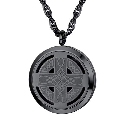 Stainless Steel Aromatherapy Essential Oil Diffuser Locket Necklace Celtic Knot 