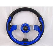 New World Motoring 1984  CLUB CAR DS Blue steering wheel golf cart With Chrome Adapter