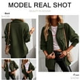thumbnail image 7 of Womens Casual Jacket Corduroy Shacket Blouses Button Down Shirts Pocket Long Sleeves Tops Jacket Coats, 7 of 7