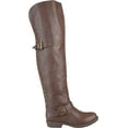 thumbnail image 2 of JOURNEE COLLECTION Womens Brown Wide Calf Kane Round Toe Block Heel Zip-Up Riding Boot 8.5 WC, 2 of 6