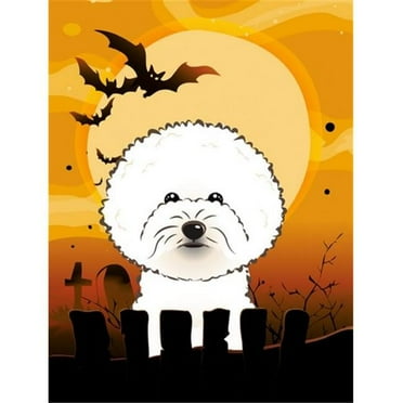 Carolines Treasures BB1775CHF Halloween Bichon Frise Flag Canvas House Size