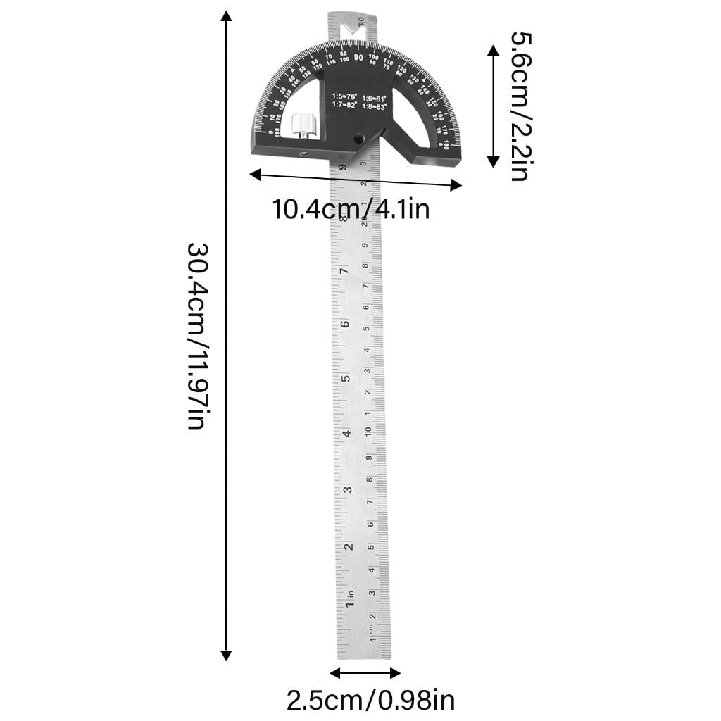 CEORPER T Shaped Woodworking Angles Ruler Protractor 8Inch Adjustable Angles Plate Scribing