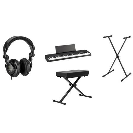 Korg B2 88-Key Digital Piano, Black Bundle with Bench, Stand and H&A Studio Headphones