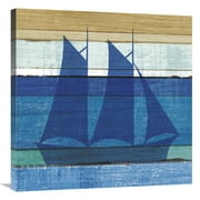 Global Gallery's 'Beachscape V Boat' By Michael Mullan Stretched Canvas Wall Art