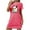 Hot Pink, variant on Sakmal Soft Moomoo Dresses for Women Black Halloween Playful Oversized Pajama Dress Short Sleeve Short Ghost Print Crew Neck Nightgowns S-2XL