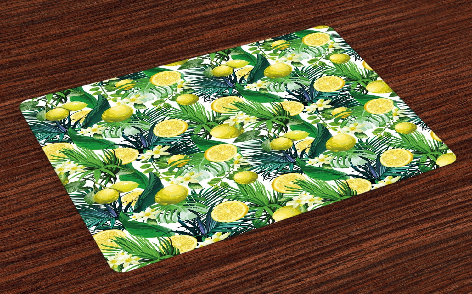 Nature Placemats Set of 4 Tropical Plants with Large