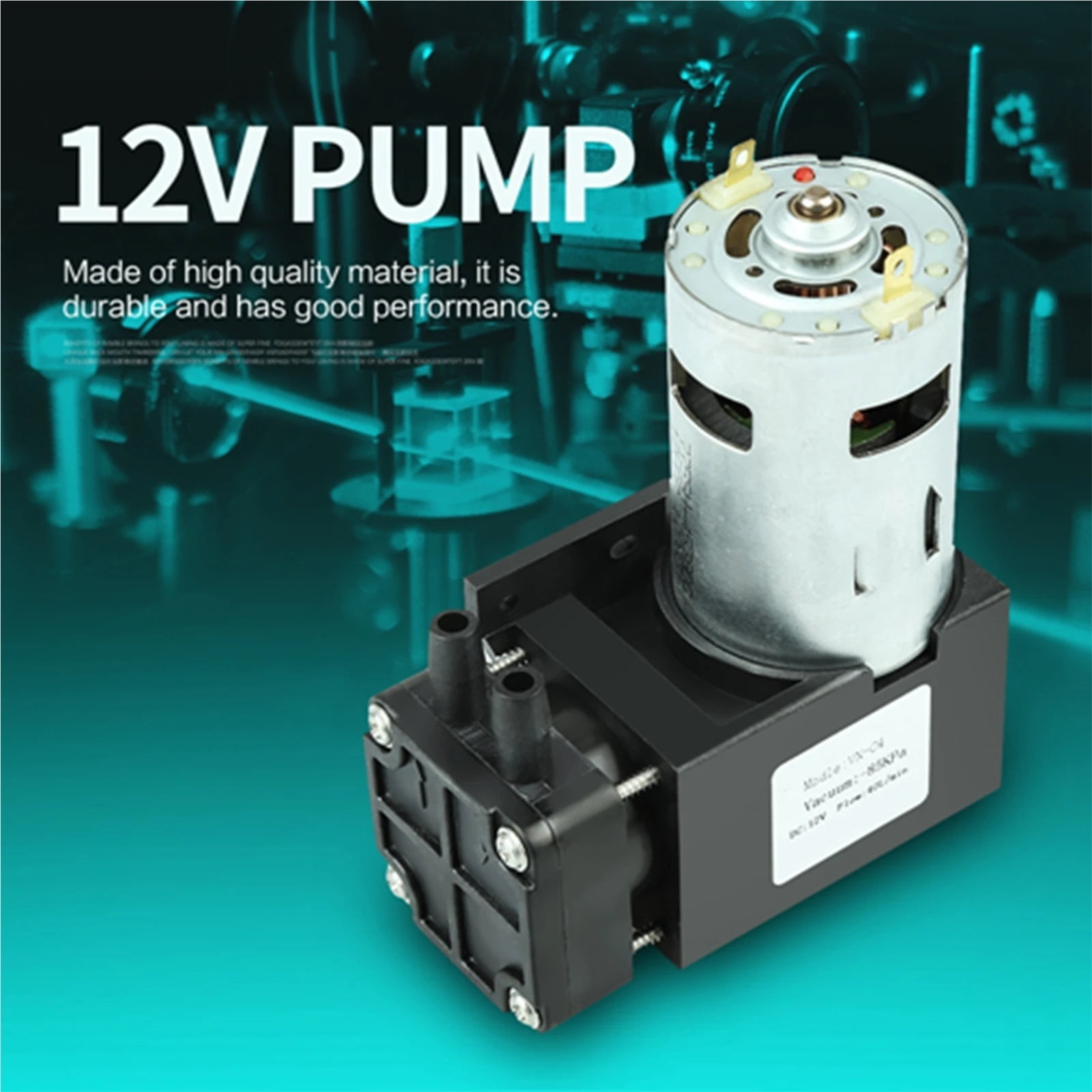 Mini Small Oilless Vacuum Pump 85KPa 40L/min Mini Pump Diaphragm Pump Vacuum Pump Pump Oilless Pump