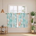 thumbnail image 2 of Teal Red Coastal Kitchen Curtain for Berdoom Living Room Cafe 54 Inch Length, Nautical Seahorse Beach Coral Starfish Tiers Curtains Light Filtering Drapes Window Treatment 2 Panels 52"Wx54"L, 2 of 8