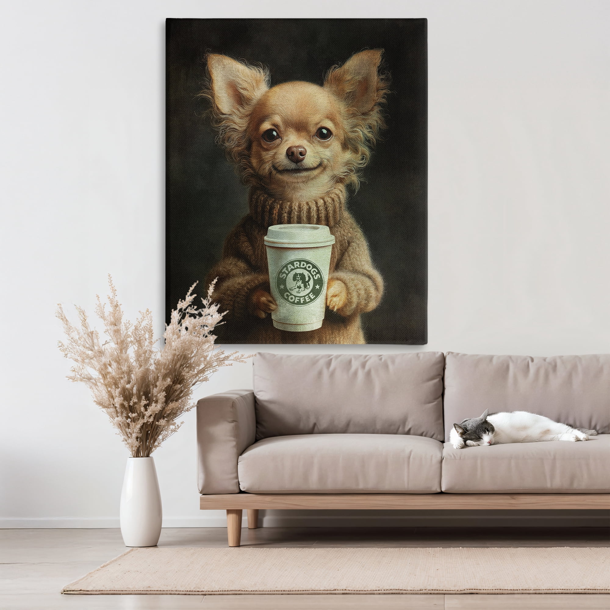 Stupell Industries Espresso Pup in Cozy Sweater Canvas Wall Art, design by Svetlana Aleynikova