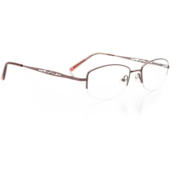 Optical Eyewear - Oval Shape, Metal Half Rim Frame - Prescription Eyeglasses RX, Lavendar