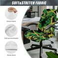 thumbnail image 3 of SCRAWLGOD Jamaican Flag Splash 3 Pieces Cozy Office Chair Cover with Arm Rest Slipcovers Stretch Anti-Dust Desk Chair Seat Protector Breathable Boss Chair Slipcover, S, 3 of 7