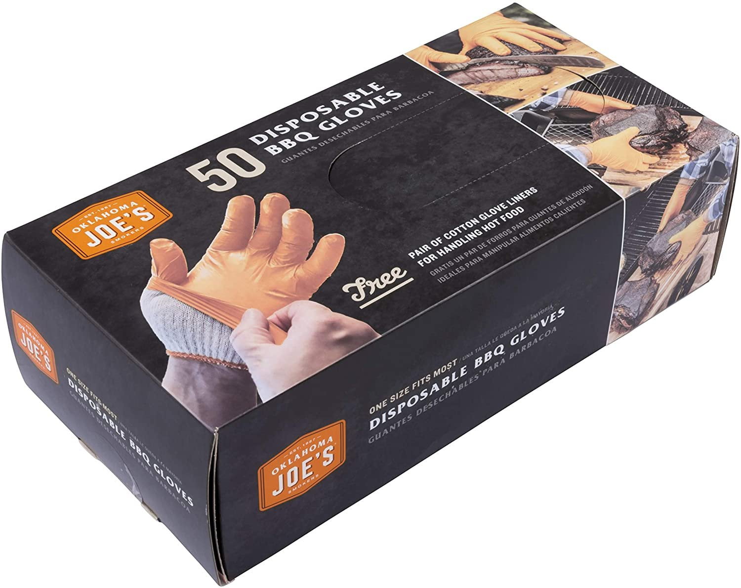 Oklahoma Joe's 4386292R06 Disposable BBQ Gloves, 50-Count, Pack of 1, Plain