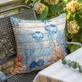 thumbnail image 3 of Throw Pillow Covers, Blue Coastal Jellyfish Decorative Throw Pillow Covers 20x20 Inch, Nautical Sea Beach Starfish Coral Square Linen Pillow Cases for Couch/Living Room/Sofa, 3 of 9