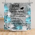 thumbnail image 5 of Inspirational Quotes Shower Curtain Trust in The Lord Shower Curtain Rustic Daisy Bible Verse Motivational Words Bathroom Curtain Set Waterproof Fabric with 12 Hooks 72Wx72H Inch, 5 of 6