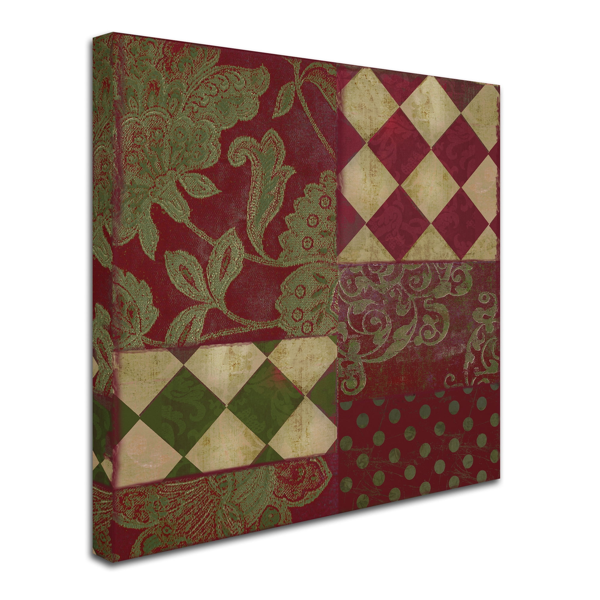 Trademark Fine Art "Merry Christmas Patchwork II" Canvas Art by Color Bakery