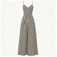 thumbnail image 6 of PBFRDSJ Women's Summer Striped Tube Romper Backless Adjustable Spaghetti Strap Tie Back Rompers Boho Flowy Loose One Piece Jumpsuits, 6 of 7