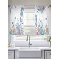 thumbnail image 5 of Seahorse Sheer Curtains 54 Inch Long 2 Panels, Watercolor Seaweed Fish Coral White Letter Texture Light Filtering Rod Pocket Curtains, Sheer Voile Drapes for Living Room Bedroom, 52"x54", 5 of 8