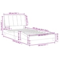 thumbnail image 4 of vidaXL Bed Frame with Headboard Light Grey 100x203 cm Velvet, 4 of 5