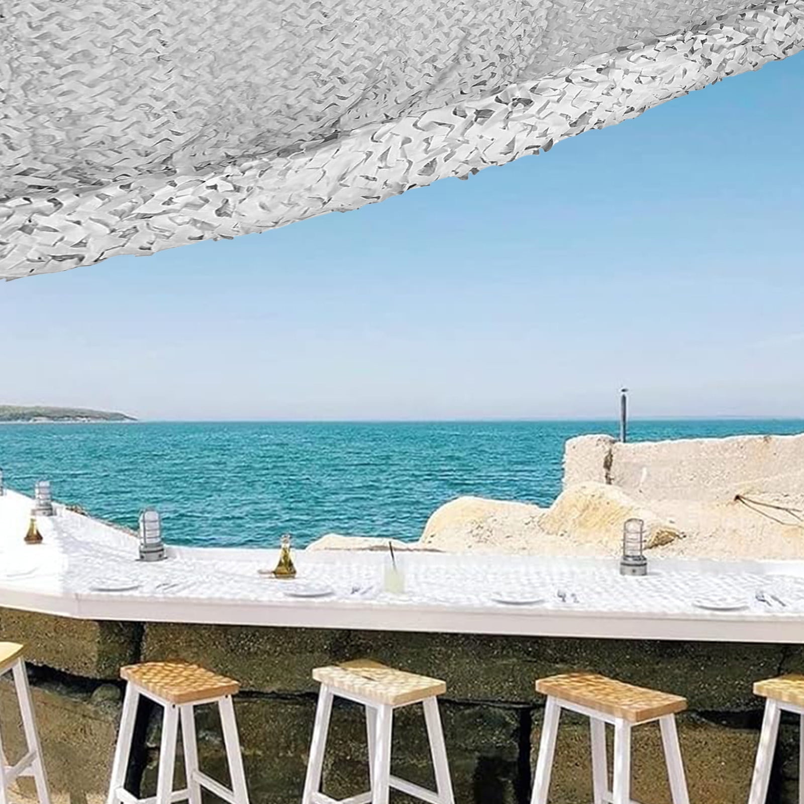 KQJQS White Shade Cloth, 6.5x10FT Resistant Garden Sun Shade Net, Durable Mesh Shade Tarp with Reinforced Grommets for Greenhouse, Plant, Chicken Coop, Pergola,Canopy (6.5x5ft)