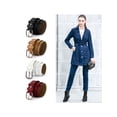 thumbnail image 7 of INSPIRE CHIC Women's Wide High Stretchy Waist Belts with Metal Buckle Brown 24-36" waist, 7 of 7