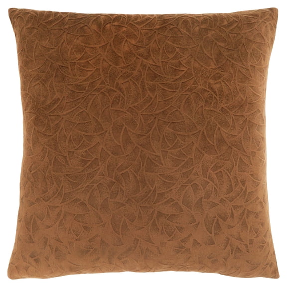 PILLOW - 18"X 18" / LIGHT BROWN FLORAL VELVET / 1PC