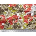 thumbnail image 1 of Soimoi Orange polyester Crepe Fabric Artistic Floral Print Fabric by the Yard 42 Inch Wide, 1 of 3