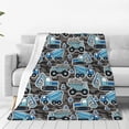 thumbnail image 4 of Cauagu Blue Excavator Pattern Flannel Bed Blankets,Fleece Blanket Comfortable Air Conditioning Blanket for Sofa Bed Travel Couch & Living Room -80"x60", 4 of 8
