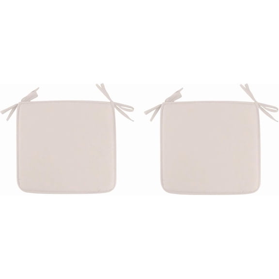Set of 2/4 Outdoor Chair Pads for Dining Chairs Chair Cushions Square 16'' x 16'' Patio Seat Cushion with Strap Bistro Barstool Garden Furniture Washable(Beige,2 Pack)